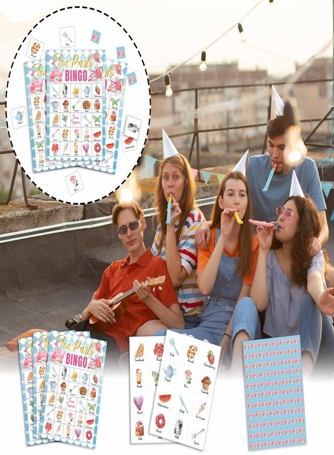 Tedea Tea Party Bridal Shower Games, Tea Party Bingo Game, Tea Party Decorations, Wonderland Party Favors, 24 Players Bingo Games for Bridal Shower, Bachelorette Party, Wedding, Engagement Party (C08) - Image 4